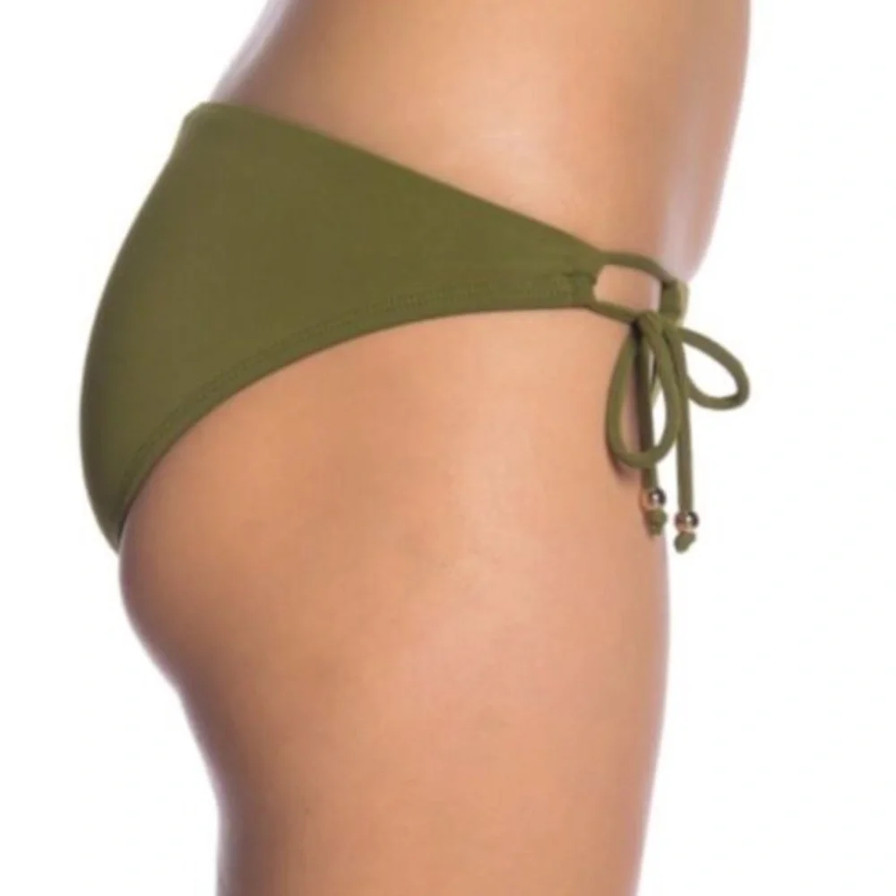 NEW Robin Piccone [ Large ] Luca‎ Side Tie Bikini Bottoms in Green